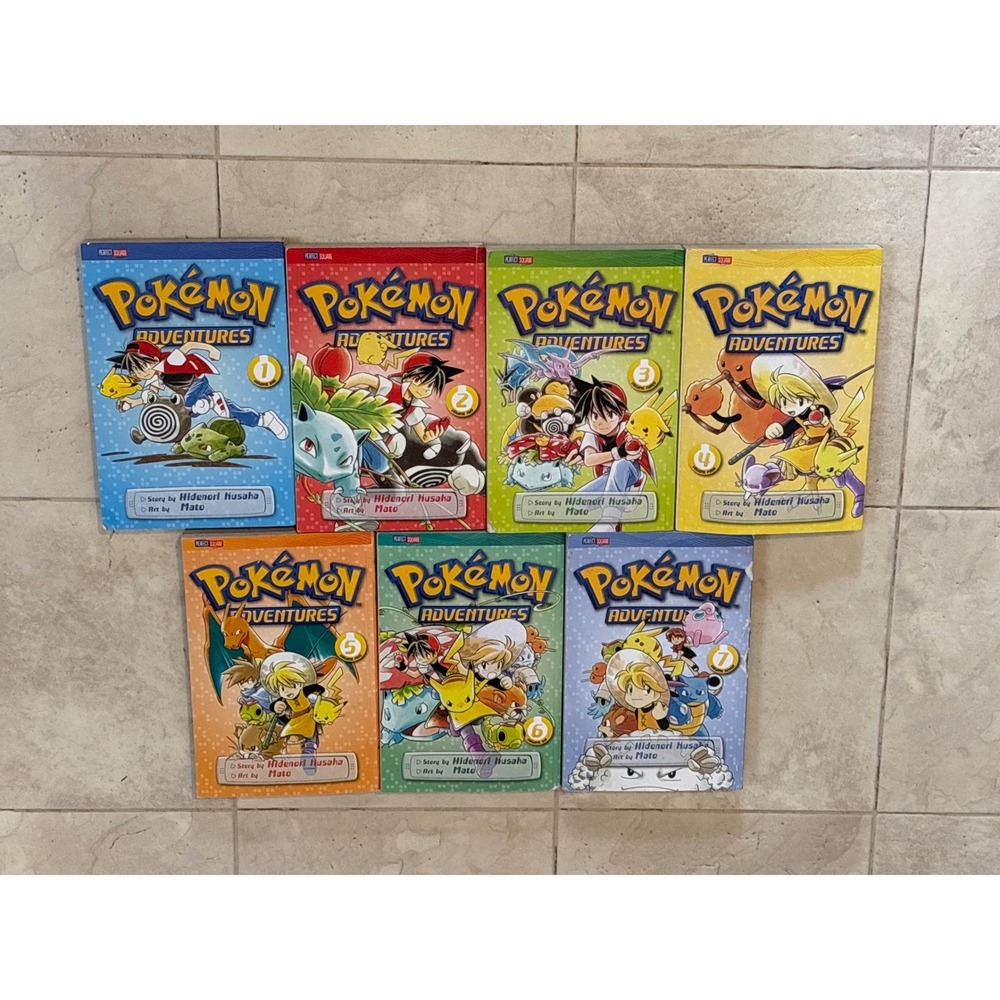 Pokemon Adventures Manga Volumes 1-7 VIZ Media Hidenori Kusaka Mato Set